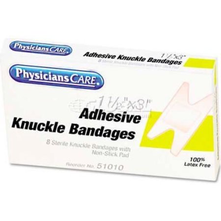 ACME UNITED PhysiciansCare 51010 First Aid Fabric Knuckle Bandages, Box of 8 51010